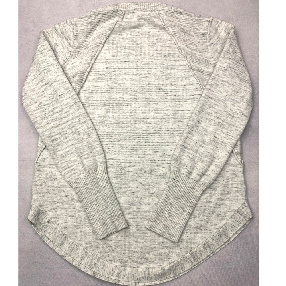 RD Style Womens Gray Space Dye Crew Neck Sweater Curved Hem 70S1174SF Medium - Picture 2 of 6
